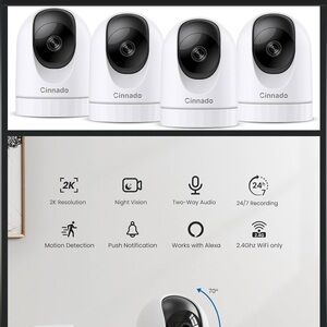 Cinnado 2K Security Camera Set